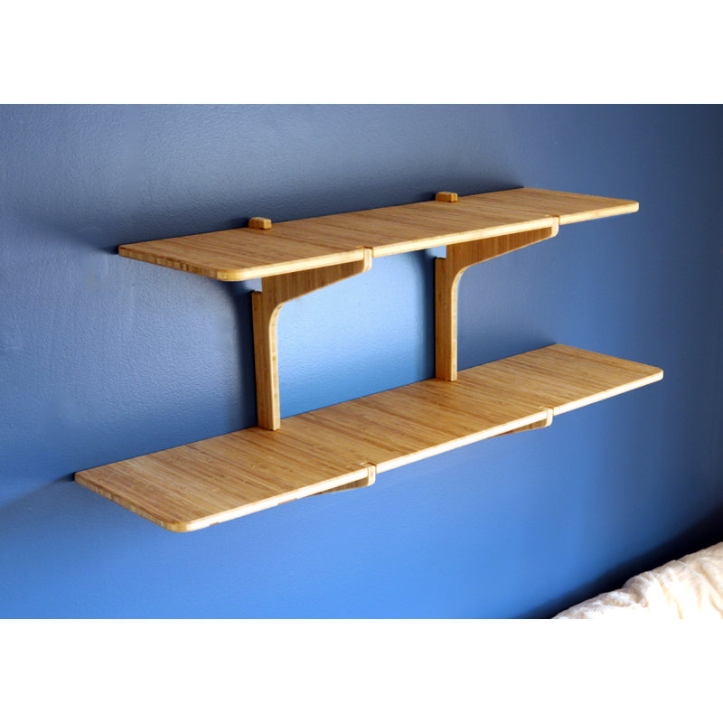 Grassracks Bamboo Floating Double Shelf Wayfair